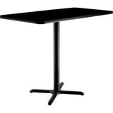 Interion Counter Height Restaurant Table 48""L x 30""W x 36""H Black