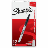 Sharpie Permanent Marker,Black,Retractable,PK12 32701