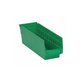 Quantum Storage Systems Shelf Bin,Green,Polypropylene,4 in  QSB101GN