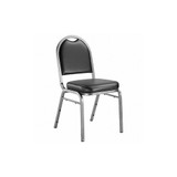 National Public Seating Stacking Chair,Steel,Black/Silvervein  9210-SV