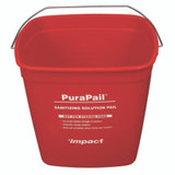 Impact® Purapail Sanitizing Bucket, 6 Qt, Polyethylene, Red 5506-6S