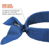 Ergodyne Evaporative Cooling Bandana,Solid Blue 6702
