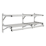 Glaro Coat Rack,2 Shelves,36 In W,Satin Alum 502-36SA