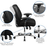 Flash Furniture Office Chair,45.5 in H,Gray GO-99-3-GG