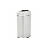 Rubbermaid Commercial Trash Can,Half-Round,Silver,21 gal 2147582