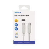 JENSEN® USB-C 3.1 Type-C, 5 Gbps, 3 ft, White JU832CC3V