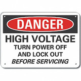 Lyle High Voltage Danger Sign,7inx10in,Plastc LCU4-0669-NP_10X7