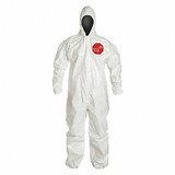 Dupont Hooded Coveralls,3XL,Wht,Tychem 4000,PK6 SL127TWH3X000600