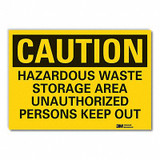 Lyle Hzrdous Waste Caution Rflct Lbl,10x14in LCU3-0448-RD_14x10