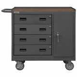 Durham Mfg Mobile Cabinet Bench,Hardboard,36"W,18"D 2211A-TH-LU-95