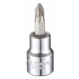 Westward Socket Bit, Steel, 3/8 in, TpSz #2  54TN70