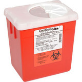 Oakridge Products 2.2 Quart Sharps Container w/ Rotor Lid Red