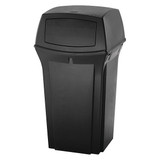 Rubbermaid Commercial Trash Can,35 gal.,Black,Plastic FG843088BLA