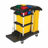 Rubbermaid Commercial Microfiber Janitor Cart,44"H,34 gal Cap.  FG9T7400BLA