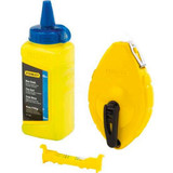 Stanley 47-442 Chalk Line Reel With 4 Oz. Blue Chalk & Plastic Line Level