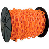 Mr. Chain Plastic Chain Barrier On A Reel 2""x125'L Safety Orange