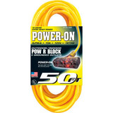 U.S. Wire 76050 50 Ft. 12/3 SJTW-A Pow-R-Block Extension Round Yellow 300V Illum
