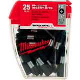 Milwaukee 48-32-4604 SHOCKWAVE #2 Phillips Insert Bit 1"" Contractor Pack (25 Pa
