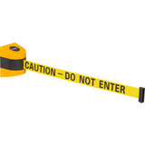 Global Industrial Wall Mount Retractable Belt Barrier Yellow Case W/30' Yellow "