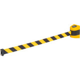 Global Industrial Magnetic Retractable Belt Barrier Yellow Case W/15' Black/Yell