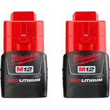 Milwaukee 48-11-2411 12V Li-Ion M12 Battery 1.5Ah Compact 2Pk
