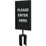 Queueway Acrylic Sign, Double Sided, "Please Enter Here", 7"Wx11"H, Black/White