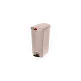Rubbermaid Slim Jim 1883551 Plastic Step On Container End Step 18 Gallon - Beige