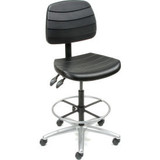 Interion Shop Stool - Polyurethane - 5 Way Adjustable - Black