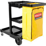 Rubbermaid 6173-88 Janitor Cart with 25 Gallon Vinyl Bag Black