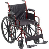 Rebel Wheelchair with Removable Desk Arms Swing-away Footrests 18"" Seat Red Fra