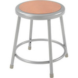 Interion 18""H Steel Work Stool with Hardboard Seat - Backless - Gray - Pack of