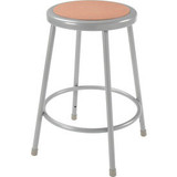 Interion 24""H Steel Work Stool with Hardboard Seat - Backless - Gray - Pack of