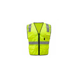 GSS Safety 1505 Multi-Purpose Class 2 Mesh Zipper 6 Pockets Safety Vest Lime Lar