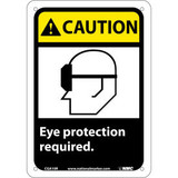 Graphic Signs - Caution Eye Protection Required - Plastic 7""W X 10""H