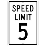 Aluminum Sign - Speed Limit 5 - .063"" Thick TM17H