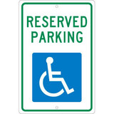 Aluminum Sign - Reserved Parking Handicapped Logo - .063"" Thick TM87H