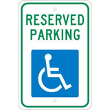 Aluminum Sign - Reserved Parking Handicapped Logo - .08"" Thick TM87J