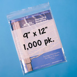 Reclosable Poly Bags W/ Write On Label 9""W x 12""L 2 Mil Clear 1000/Pack