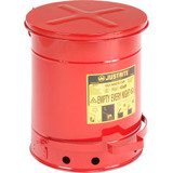 Justrite 10 Gallon Oily Waste Can Red - 09300