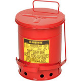 Justrite 6 Gallon Oily Waste Can Red - 09100