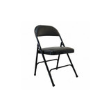 Sim Supply Padded Folding Chair,Vinyl,Black,300 lb.  13V425