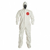 Dupont Hooded Coveralls,5XL,Wht,Tychem 4000,PK6  SL122TWH5X000600