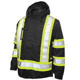 Tough Duck Safety Insulated 5-In-1 Parka,M,Black S42611