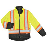 Tough Duck Hi-Vis Parka,5-in-1,Fluorescent Grn,M S42611