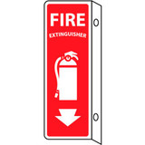 NMC Fire Flange Plastic Sign Fire Extinguisher 4""W x 12""H Gray