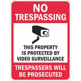 Lyle Rflctv No Trespassing Sign,18x12in,Alum T1-1073-HI_12x18