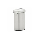 Rubbermaid Commercial Trash Can,Half-Round,Silver,16 gal  2147550