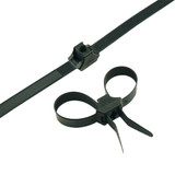 ACT Dual Loop Cable Ties, 13", UV Black, 50/Pkg