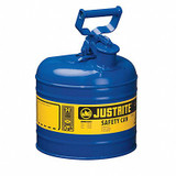 Justrite Type I Safety Can,2 gal.,Blue,13-3/4In H  7120300