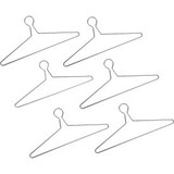 Interion Closed Loop Coat Hangers - Heavy Duty Chrome - Anti-Theft - 6 Pack